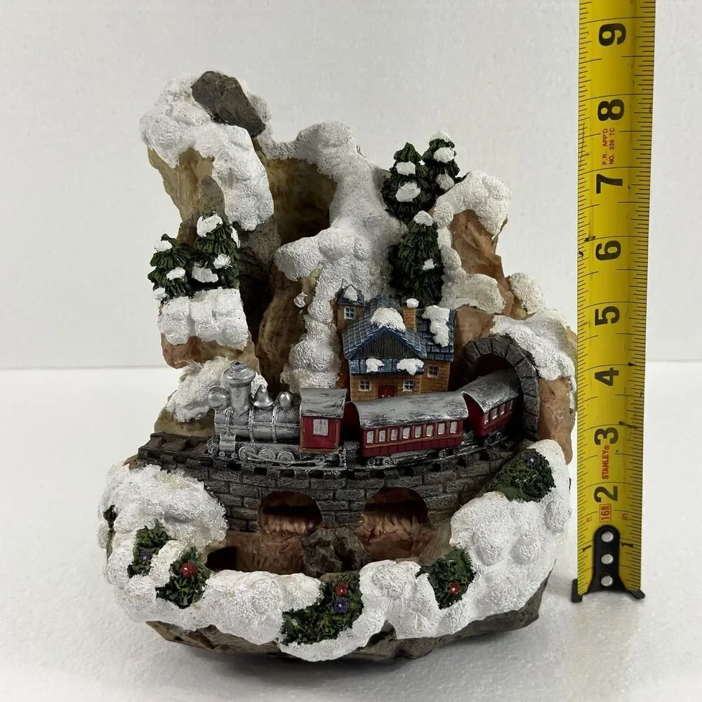 San Francisco Music Box Christmas Train Village Tunnel Scene Music Box WORKS